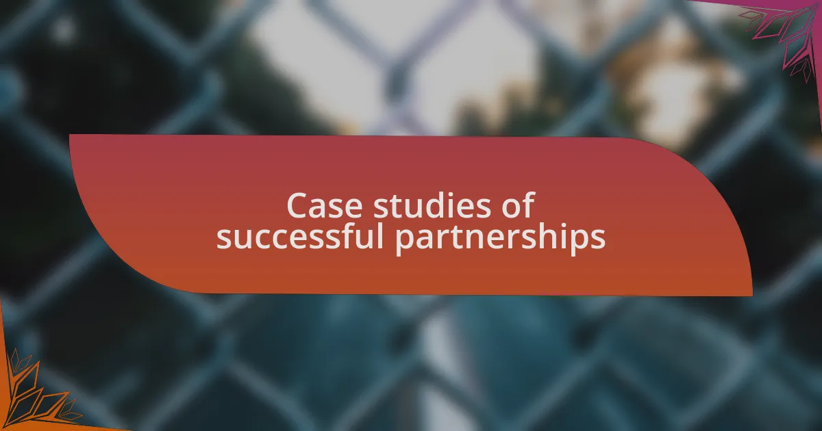 Case studies of successful partnerships